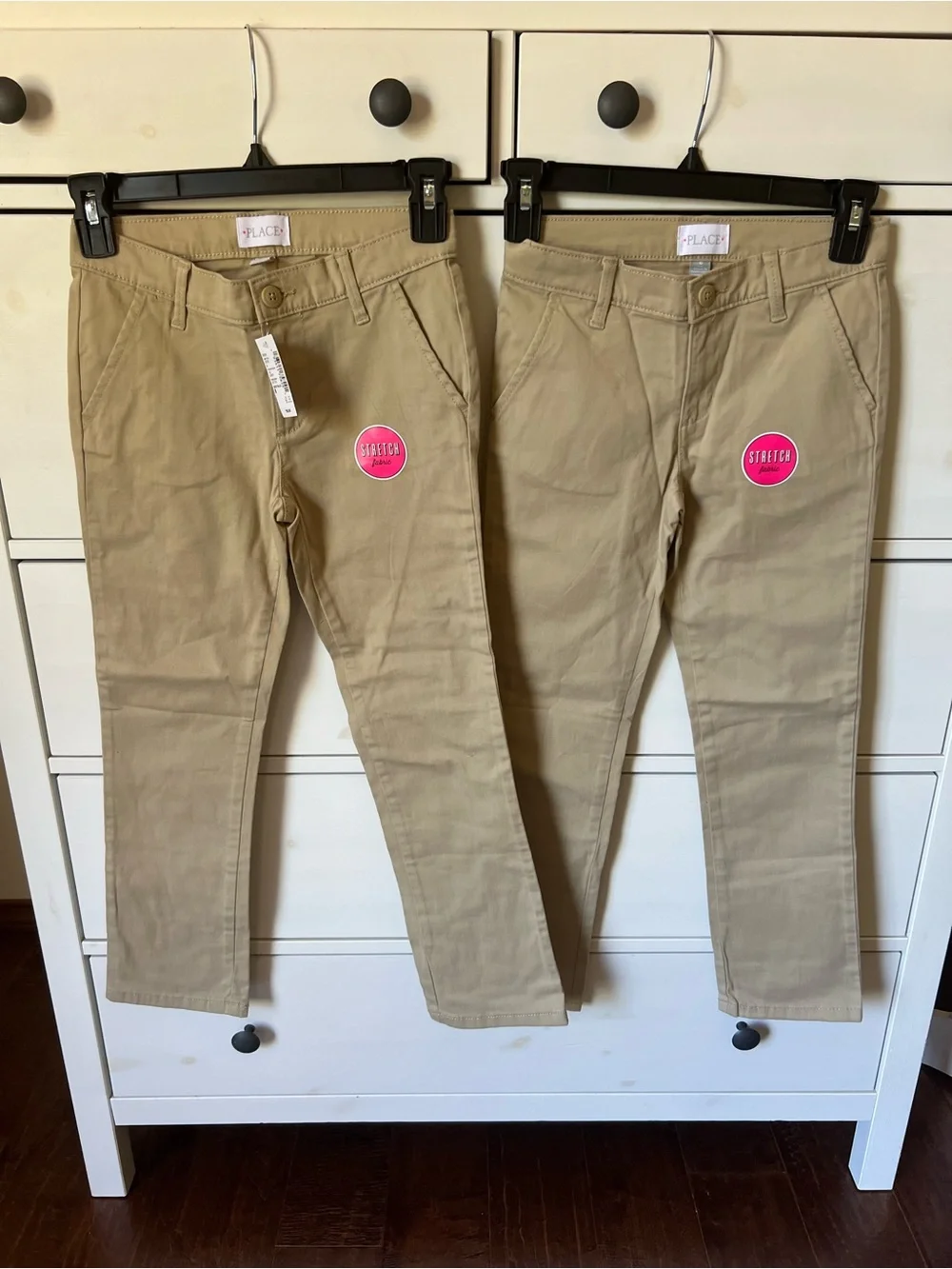 The Children's Place Girls Khaki Stretch Chinos - Beige
